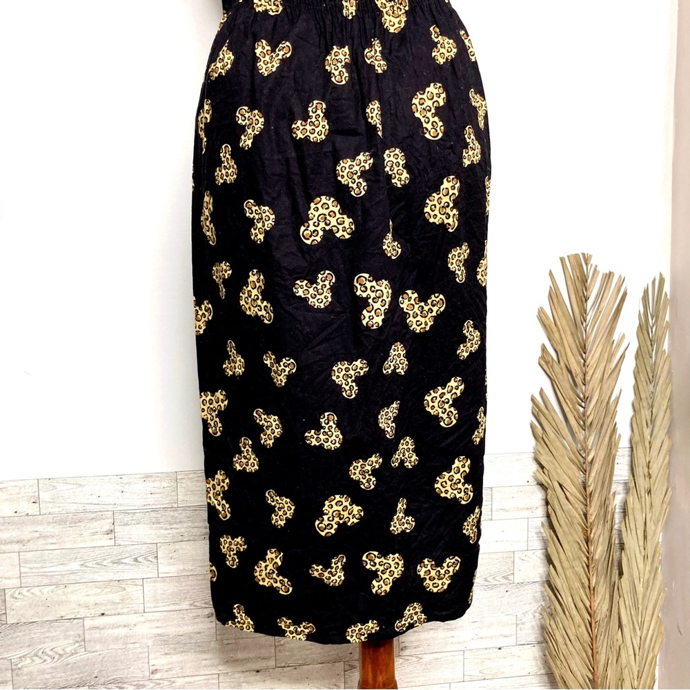 WALT DISNEY WORLD Disneyland Resort Leopard Mickey Mouse Smocked Halter Sundress